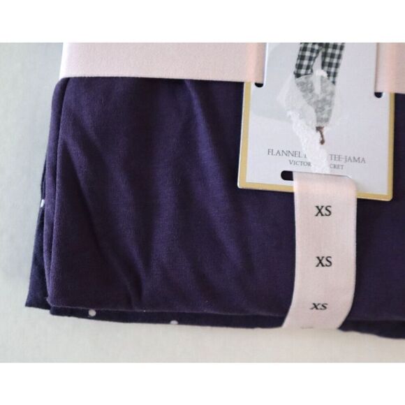 Pink x Victoria's Secret Women’s Sz XS Purple Flannel Jogger Tee-Jama Set - Picture 6 of 9